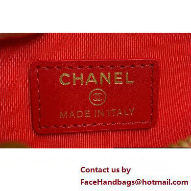 Chanel Grained Calfskin  &  Gold-Tone Metal Zip Coin Purse AP2061 Red 2025